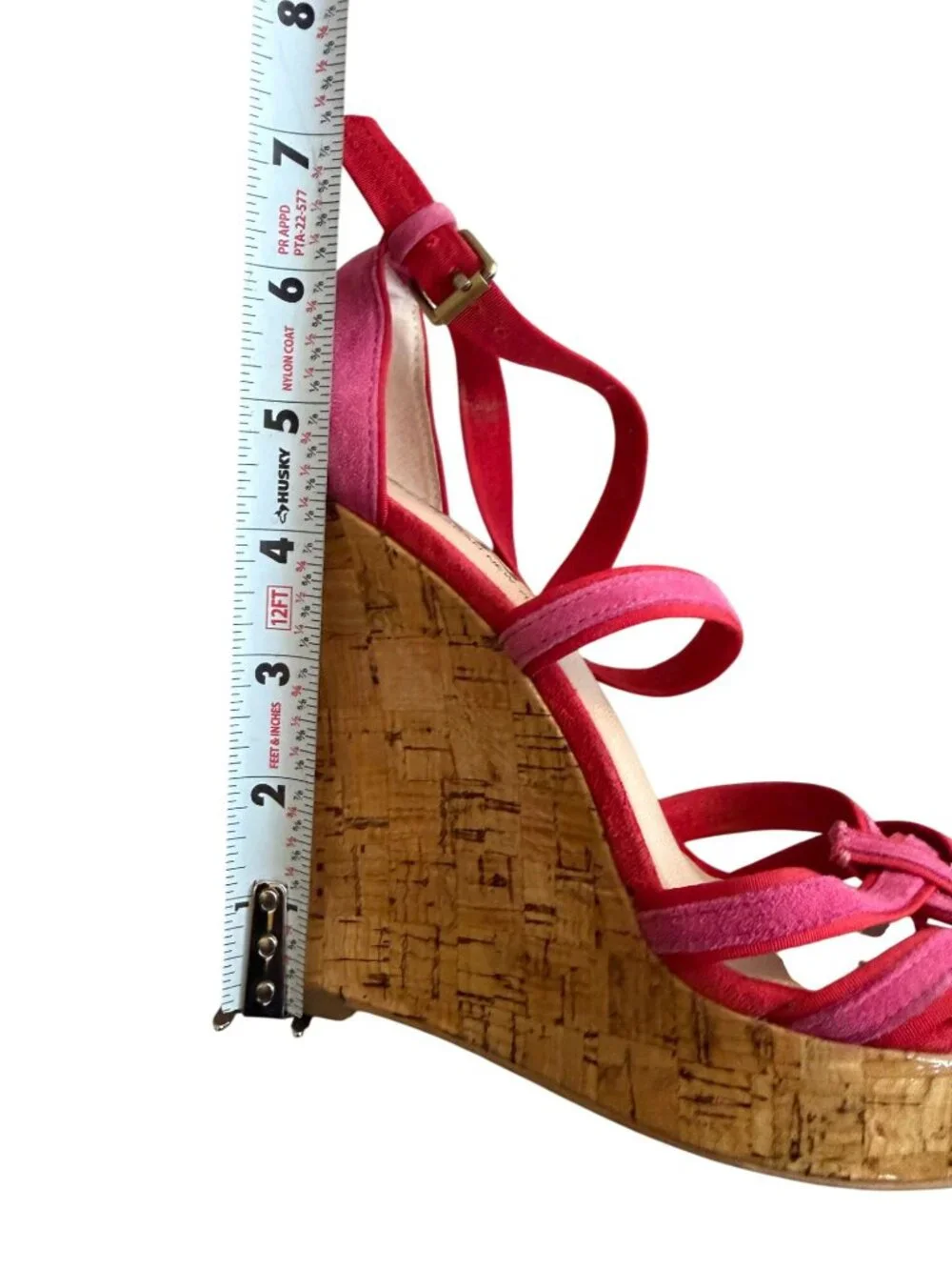 DKNY Pink Cork Wedge Sandals